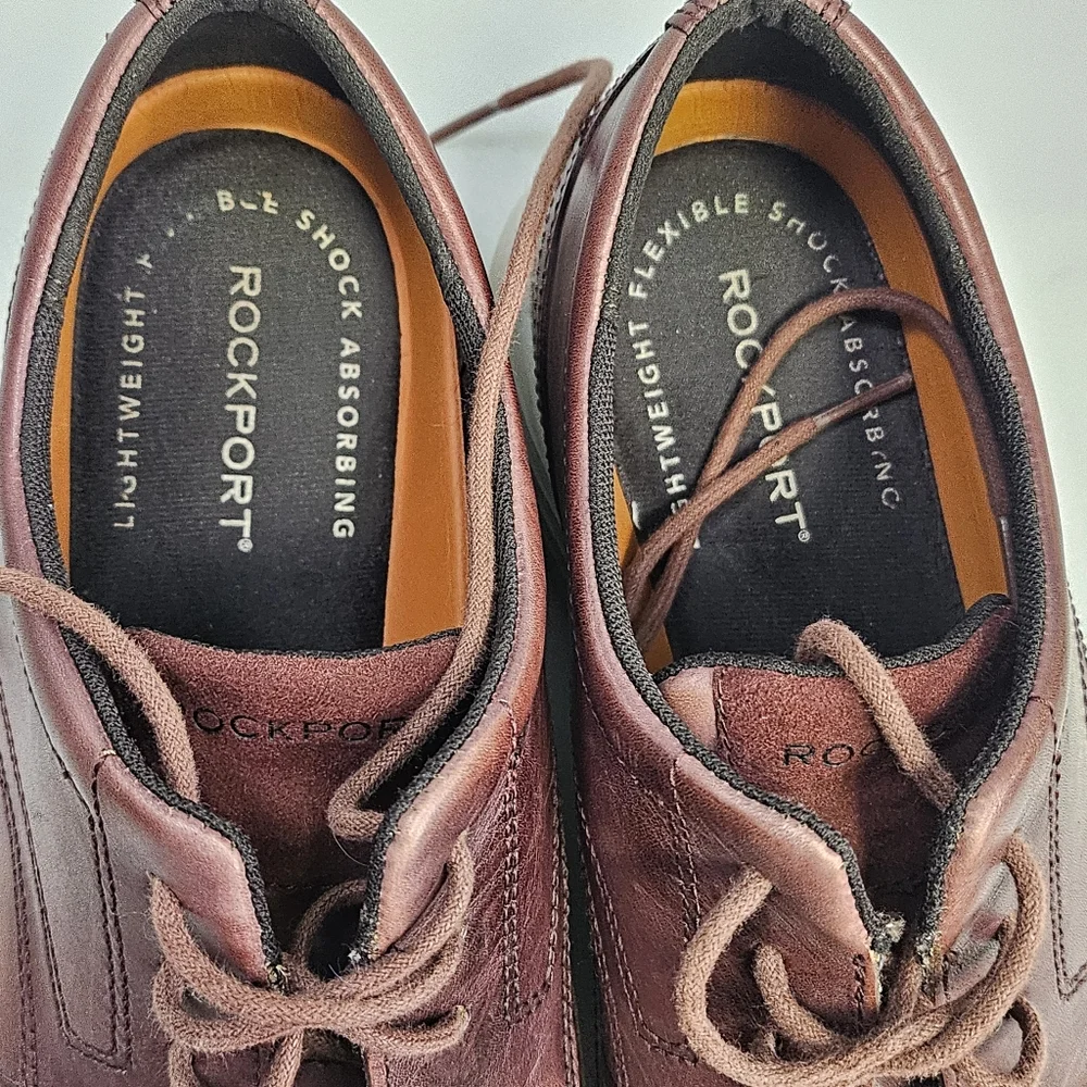 Rockport Kessler Wingtip Oxford Shoes CH5310 Leather Dark‎ Cherry Men 11.5M